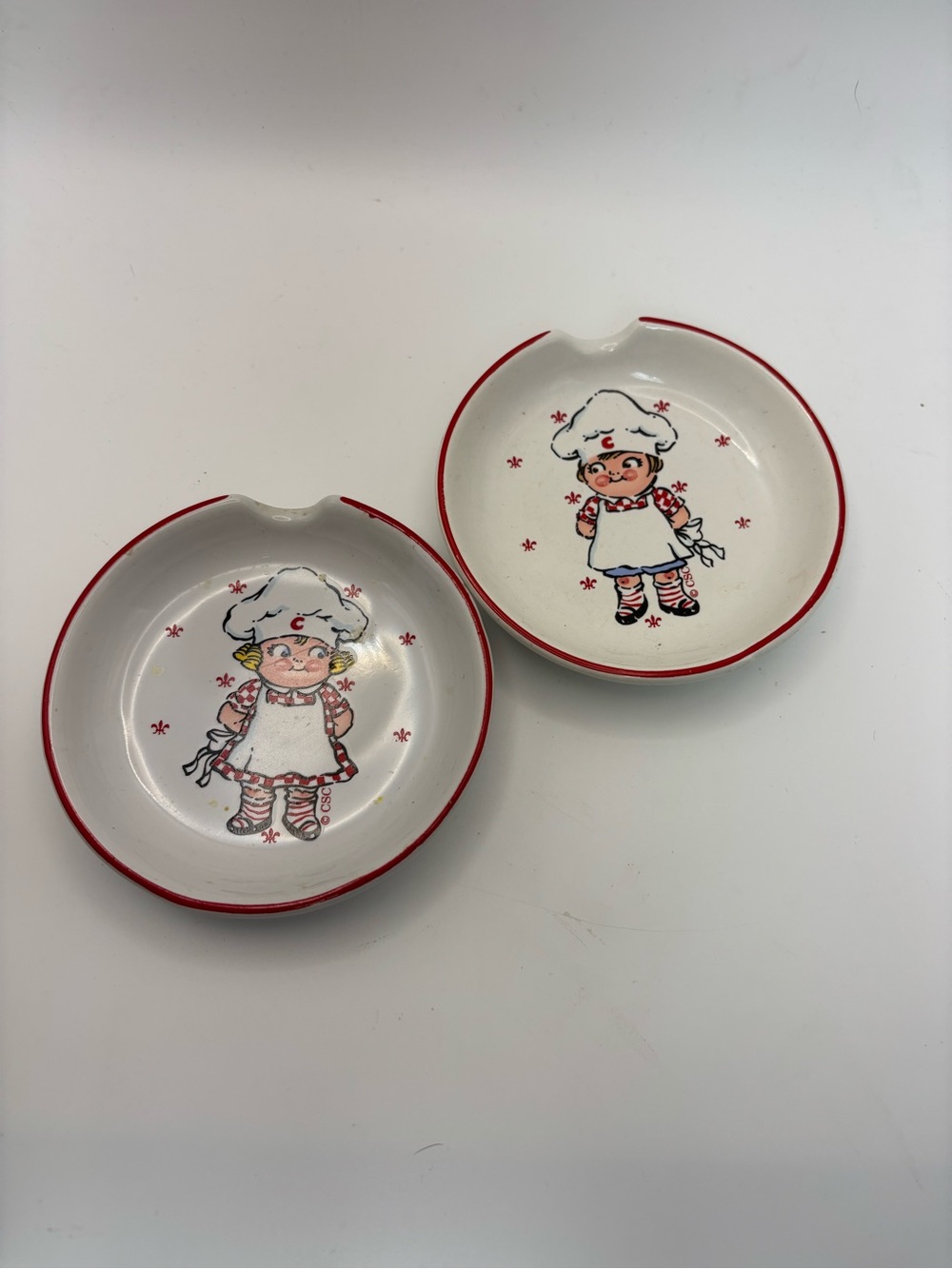 Vintage Campbell's Kids Ceramic Spoon Rest Set of 2